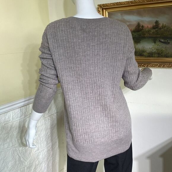 NWOT Cynthia Rowley 100% Merino Wool Cable Knit Sweater - Picture 4 of 14